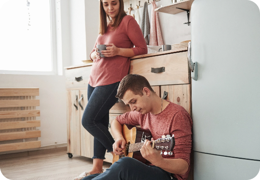 Couple composing music